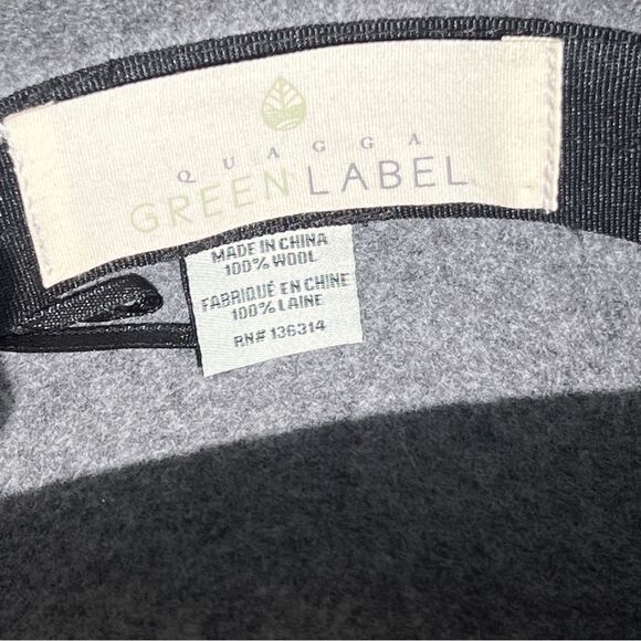 Quagga Green Label Gray Wool 100% Felt Fedora Hat with Brown Band - Picture 6 of 6